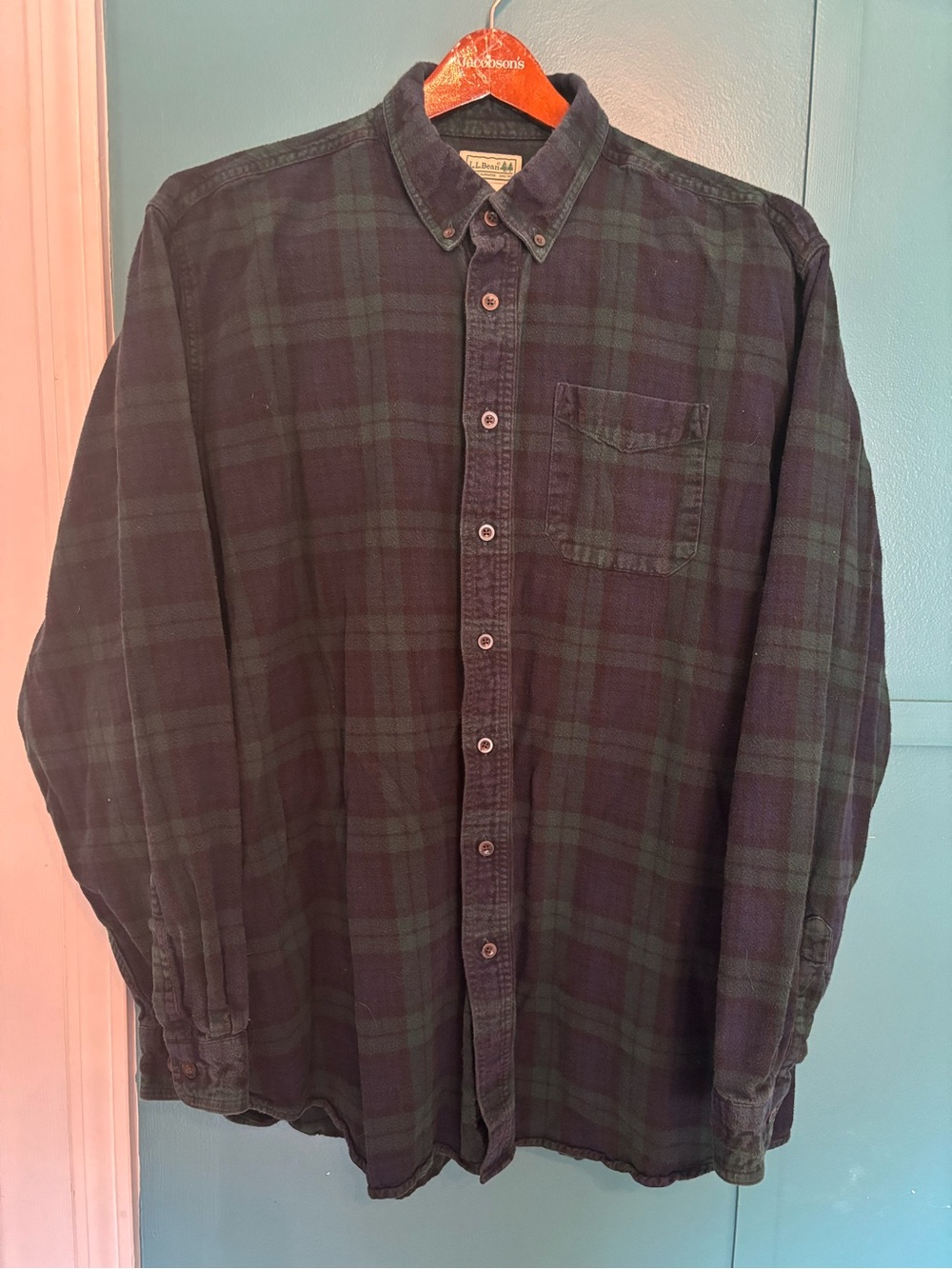 L.L. Bean Men's Plaid Button-Down Shirt-100% Cotton Size XXL Tall